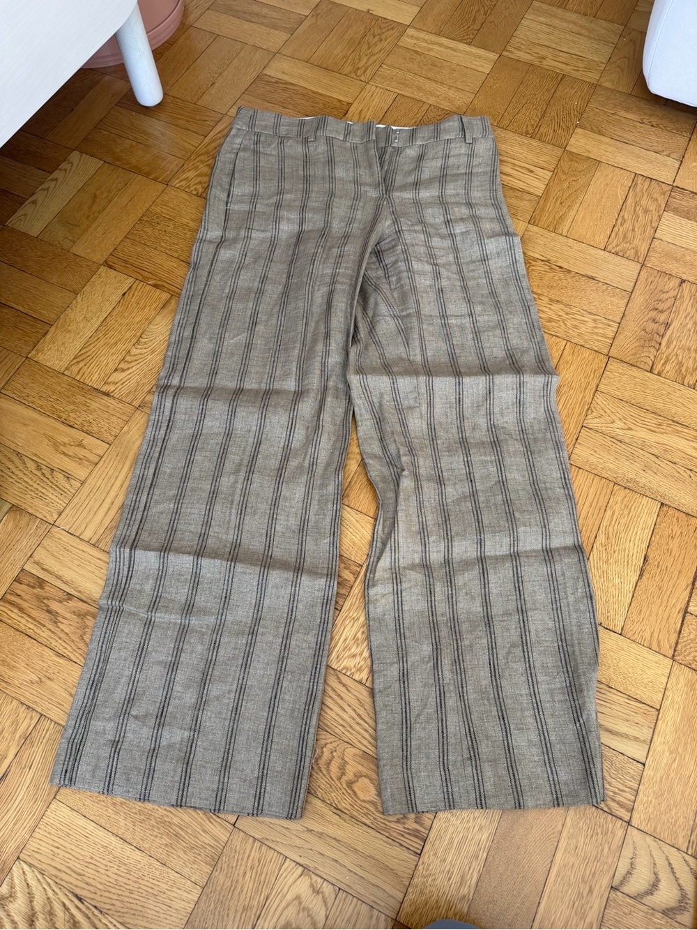 Reformation Reformation Ava Stripe Wide Leg Linen Pants